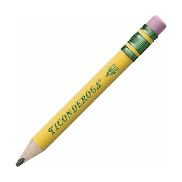 Dixon Ticonderoga Pencils, Short, Yellow, 3.6mm DIXX330120001 - main
